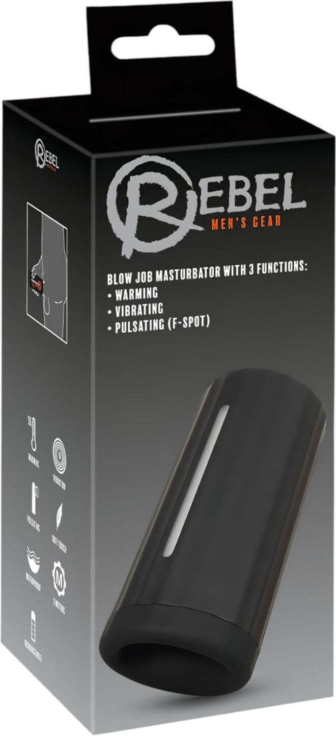 Rebel Pleasure Pro - Rechargeable, 3-Function Masturbator (Black)