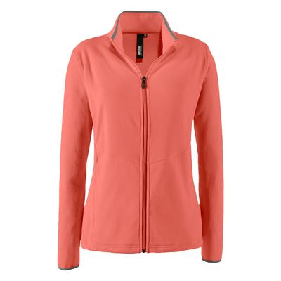 Fleecejacke DEPROC ACTIVE "DECORAH II WOMEN", Damen, Gr. 44L, rosa (rose), Fleece, 100% Polyester, tailliert hüftbedeckend, gerader Abschluss kontrastfarben, Jacken Fleecejacke, weiche Fleecejacke in traditioneller Optik