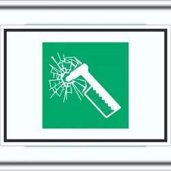 HB-Druck Notfallhammer Symbol Aufkleber A6 (105x148mm)