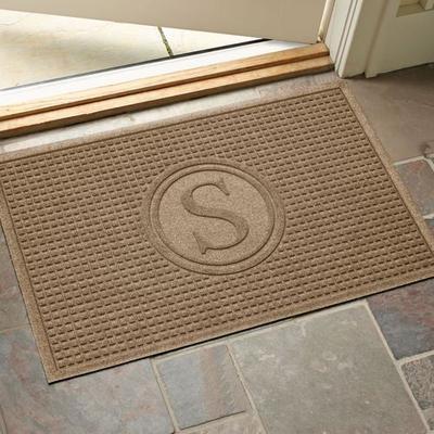 Bungalow Dba Matterly Squares Monogram Doormat 35 x 23, 35 x 23, Khaki