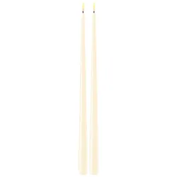 Stabkerze mit Lack LED 38 cm creme 2 Stück