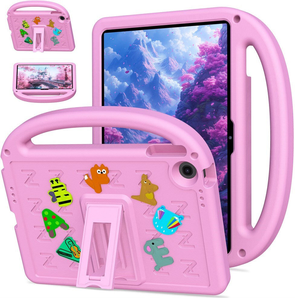 EIDERWOOD Lenovo Tab 10.1" Børne Cover m. Kickstand & Håndholder - Lyserød