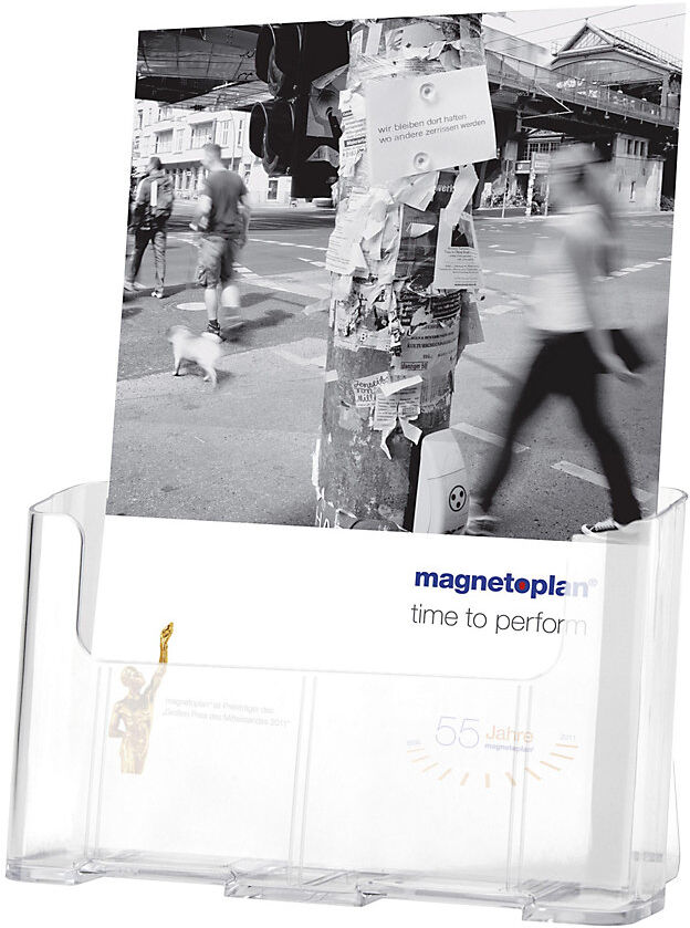 Prospekthalter STANDARD, für DIN A4 hoch, VE 2 Stk, Polystyrol glasklar magnetoplan