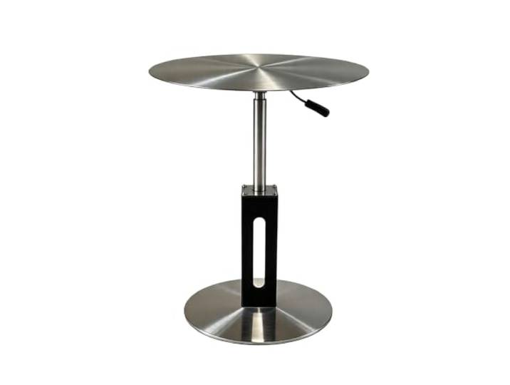 Runder Couchtisch mit anhebbarer Platte, höhenverstellbarer Beistelltisch Höhenverstellbar, Retro-Metallgestell, multifunktionaler Couchtisch für kleine Räume & Luxushaus(C(Stainless Steel),19.7in)