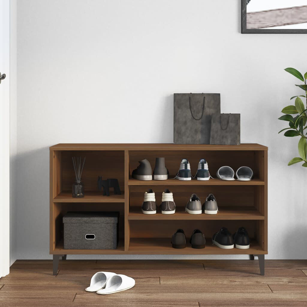 Metro Shoe Cabinet 102x36x60 cm Engineered Wood Brown Oak