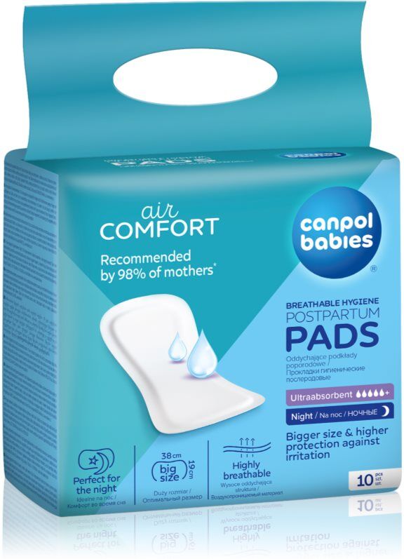 Canpol babies Postpartum Pads Night serviettes hygiéniques de maternité 10 pcs