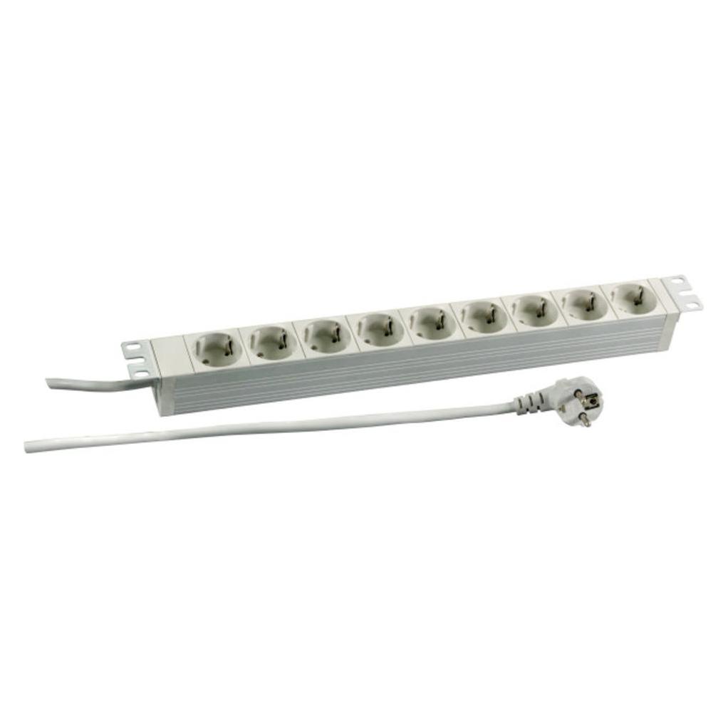 EFB Elektronik Kopp 48,30cm (19") 1HE Steckdosenleiste 9 x CEE 7/3, RAL7035, Steckdosenleiste PROFIversal 9-fach... (9x, CEE 7/3, 2 m) (691685K)