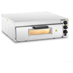 Helloshop26 - Professioneller Pizzaofen 1 Kammer 60 cm Durchmesser Glastür Edelstahl silbernes Glas 14_0009066