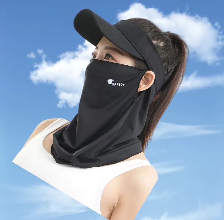 INF Sommer Outdoor Fahrrad Gesichtsmaske - Atmungsaktiv & Sonnenschutz Schwarz