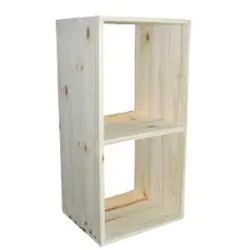 Wellhome Aufbewahrungswürfel mit 2 Fächern zum Streichen, Lackieren oder Färben 36x30x70,5 cm
