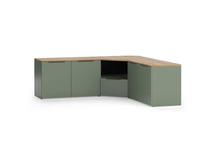 Vicco Wohnwand Wido Grün 3 Teile, Holzwerkstoff, Rechteckig, 68x50x68 cm, Wohnzimmer, Wohnwand