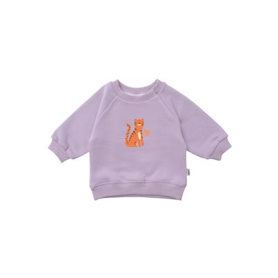 Sweatshirt LILIPUT "Tiger", Jungen, Gr. 62/68, lila (flieder), 80% Baumwolle, 20% Polyester, bedruckt, normal, Rundhals, Sweatshirts Sweatshirt, mit niedlichem Tiger-Print