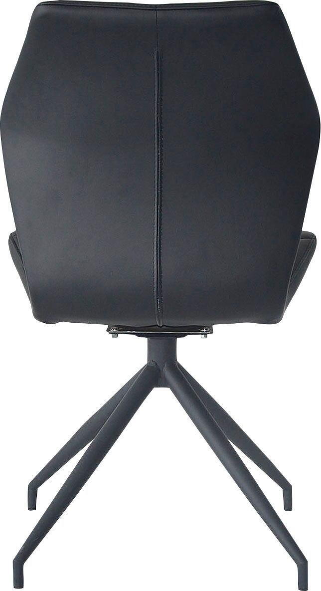 Esszimmerstuhl BYLIVING "Imke", schwarz (schwarz, schwarz), B:62cm H:90,5cm T:62cm, Metall, Stühle, Esszimmerstuhl, 2er-Set, gemütlicher Esszimmerstuhl mit Steppung, 360 Grad drehbar schwarz, schwarz B/H/T: 62cm x 90,5cm x 62cm, 2 Stk., Kunstleder Lederop