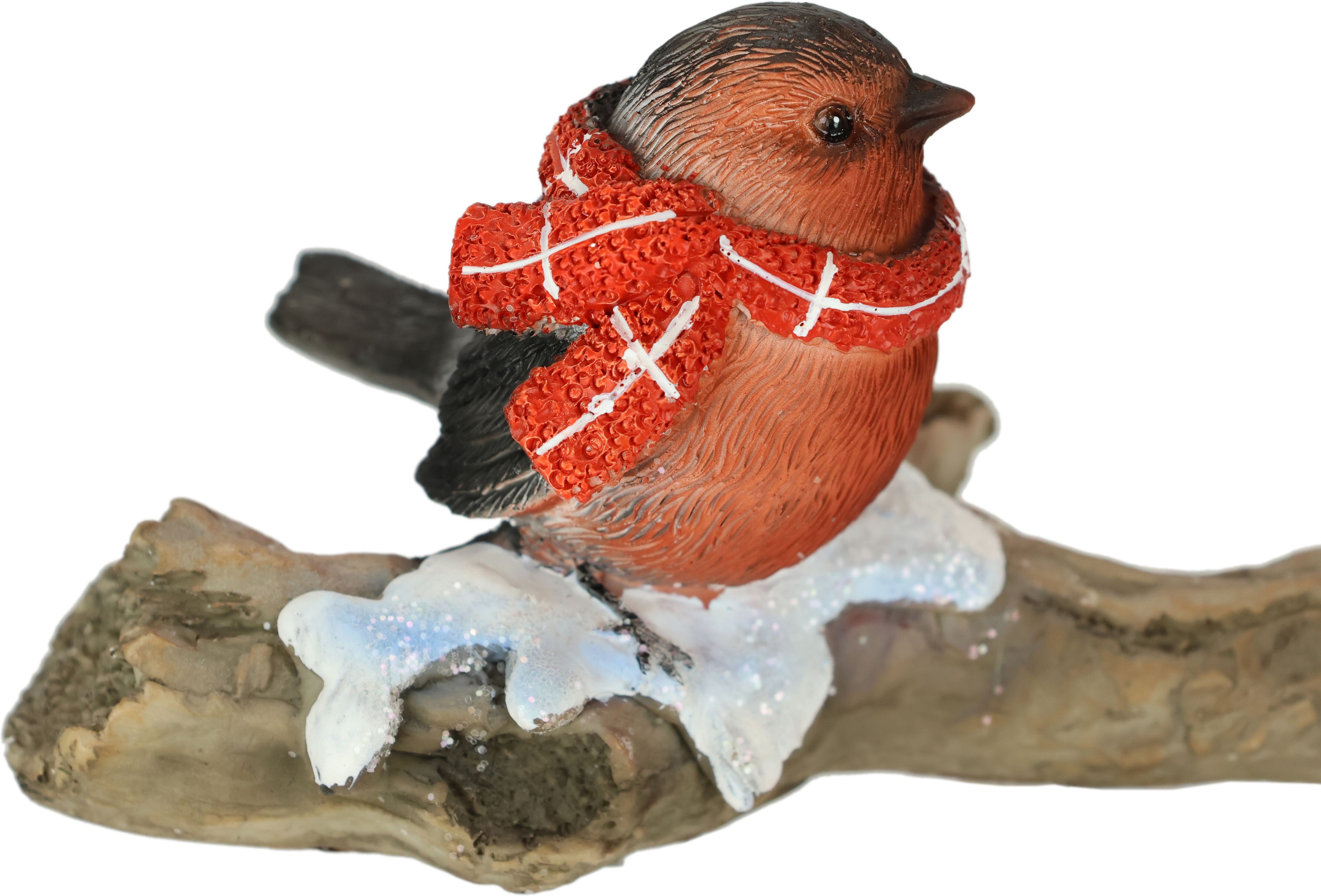 Dekofigur I.GE.A. "Vögel auf Baumstamm", braun, B:23cm H:10cm, Polyresin, Dekofiguren, Dekofigur, Tierfigur auf Ast Statue Herbstdeko Winterdeko Weihnachtsdeko Deko braun B/H/T: 23cm x 10cm
