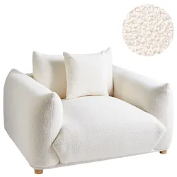 SESSEL Bouclé Cremeweiß Luvos