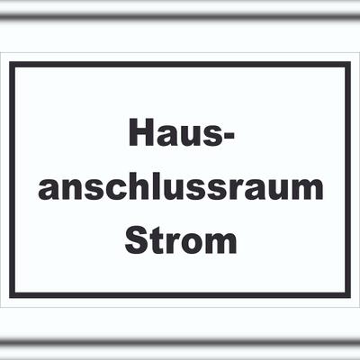 HB-Druck Hausanschlussraum Strom Schild mit Text HAR waagerecht A2 (420x594mm)