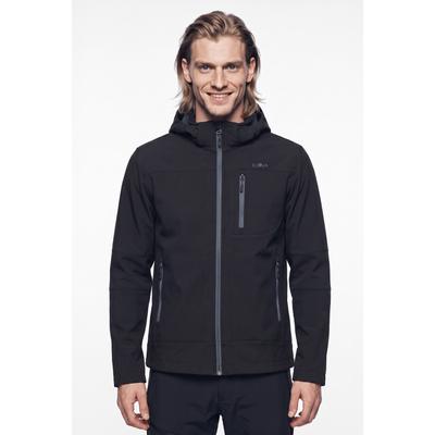 Softshelljacke CMP "MAN JACKET ZIP HOOD", Herren, Gr. 60, schwarz (ntracite, av), Softshell, Obermaterial: 96% Polyester, 4% Elasthan, hoch geschlossener Ausschnitt, Jacken Softshelljacke, mit Eingrifftaschen und Brusttasche, windabweisend,...