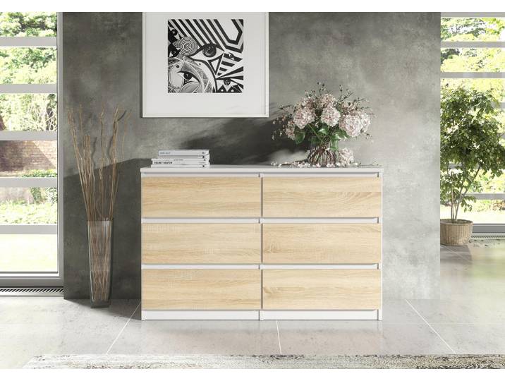 Funktionale Kommode 120 cm mit 6 Schubladen und viel Stauraum