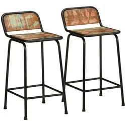 vidaXL Barhocker 2 Stk. 46x35,5x80 cm Altholz Massivholz
