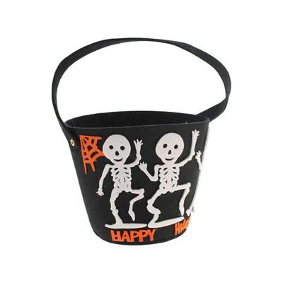 WellHome - Gruseliger Korb mit dekorativen schwarzen Skeletten für Halloween