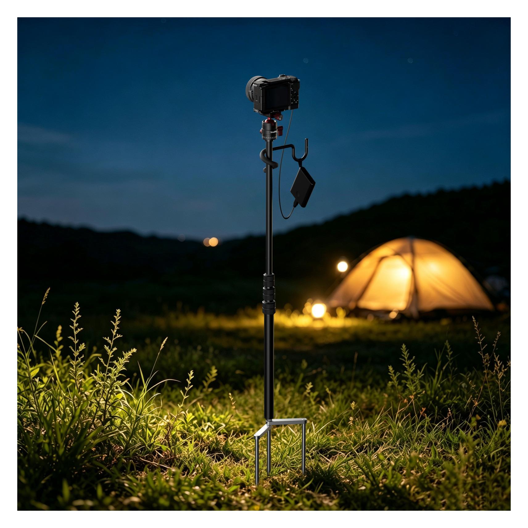 SmallRig 6397 Einbeinstativ mit drei Bodenspitzen und Panorama-Kugelkopf mit Arca-Swiss-Platte (Metall) (6397)