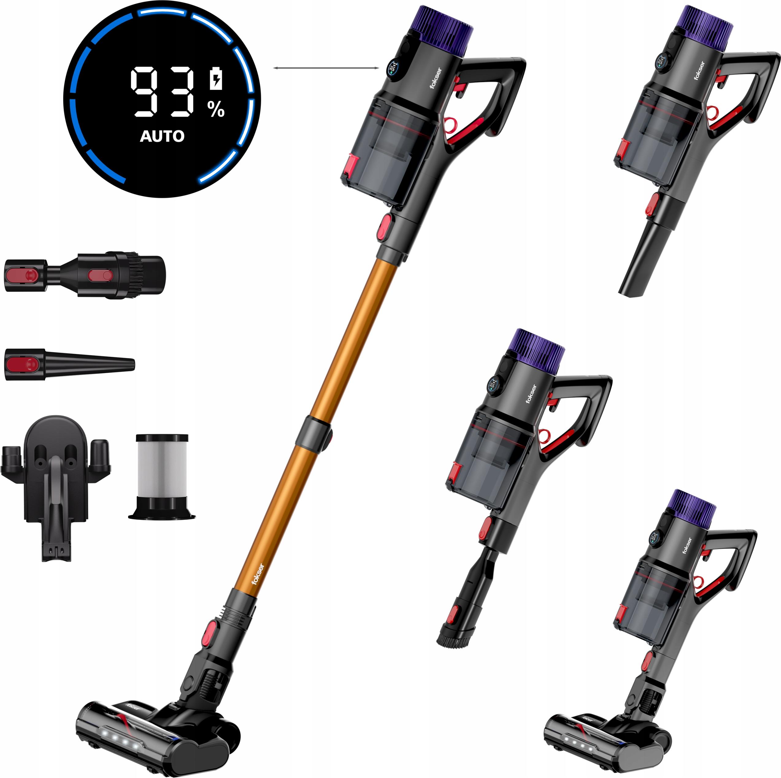Kabelloser Stielstaubsauger 50000 Pa 5-in-1 100 min LED 3 Modi V11 Foksier