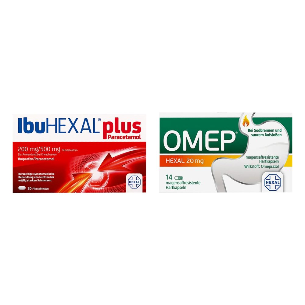 IbuHEXAL Plus Paracetamol Fta 20 stk+ Omep HEXAL 20mg 14 stk 08103001