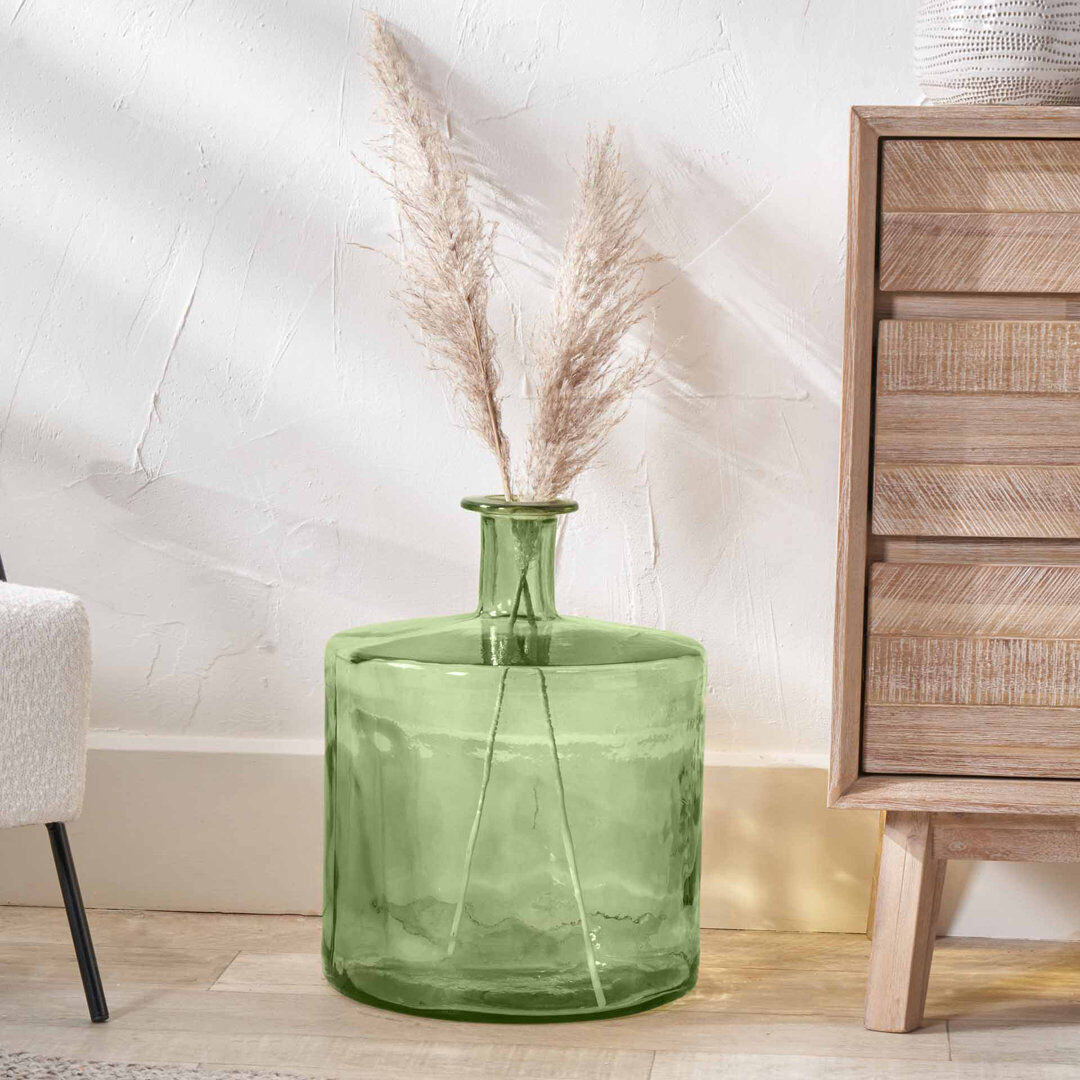 Beachcrest Home Glass Floor Vase 1 Green
