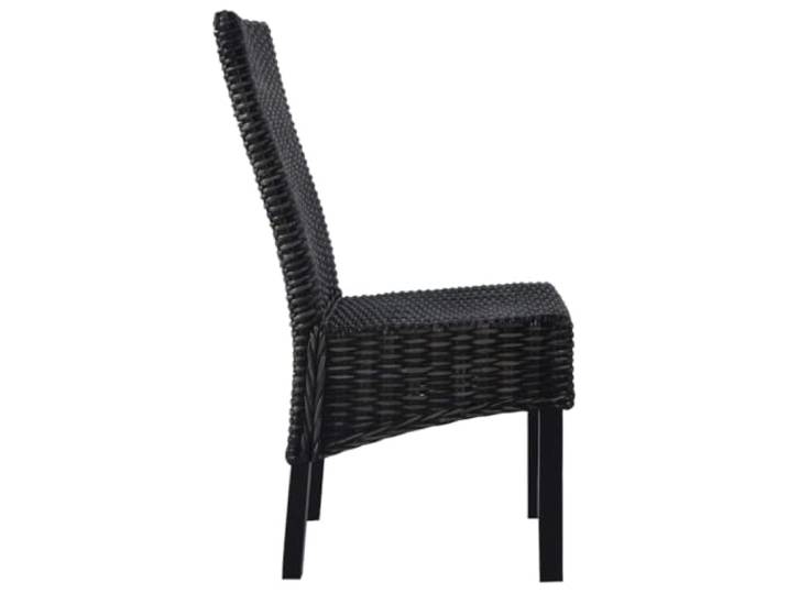 HKLGBVCR Essstühle, 2 Stück, Schwarz, Rattan, Kubu und Mahagoniholz Hohe Rückenlehne, Sitze aus Kubu-Rattan, Rahmen aus Mahagoni, 110 kg pro Sitz, passendes Design
