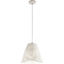 Fabas Luce Crumple Pendelleuchte aus weißer Keramik und Metall, E27-Fassung, elegantes und modernes Design, ideal für die Innenbeleuchtung