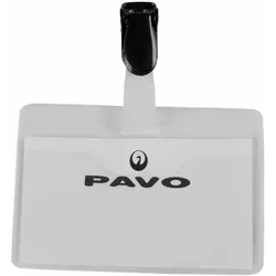 PAVO 50x Namensschild PVC mit Clip Befestigung 60x90/42x88mm transparent