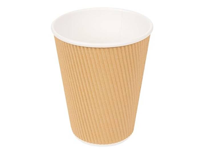 Gläser Warme Getränke, Doppelwand, Wellenförmig Kraft 360 Marrón Feinkarton - 1000 Un.