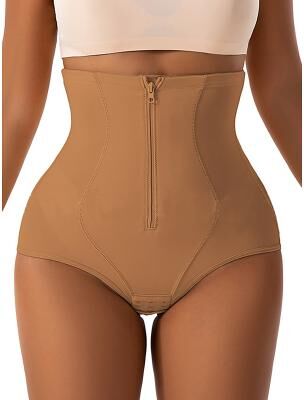 LightInthebox Women's Shapewear Shapewear Short High Waist Plain Elastic Waistband Soft Comfortable Stretchy Yoga Cuticolor Dark Brown Black Summer Spring Regular Fit