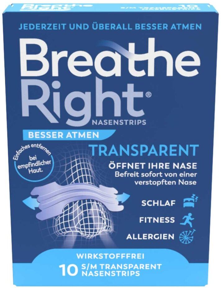 Besser Atmen Breathe Right Nasenpfl.normal Transp.