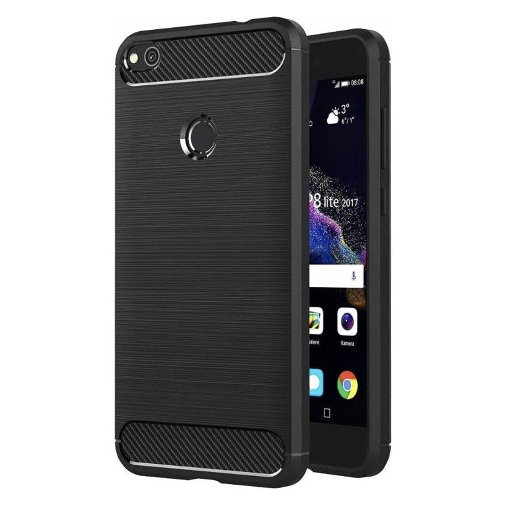 Techsuit - Carbon Silicone - Huawei P9 Lite 2017 / P8 Lite 2017 - Black (Huawei P8 Lite (2017), Huawei P9 Lite (2017)) (56336878)