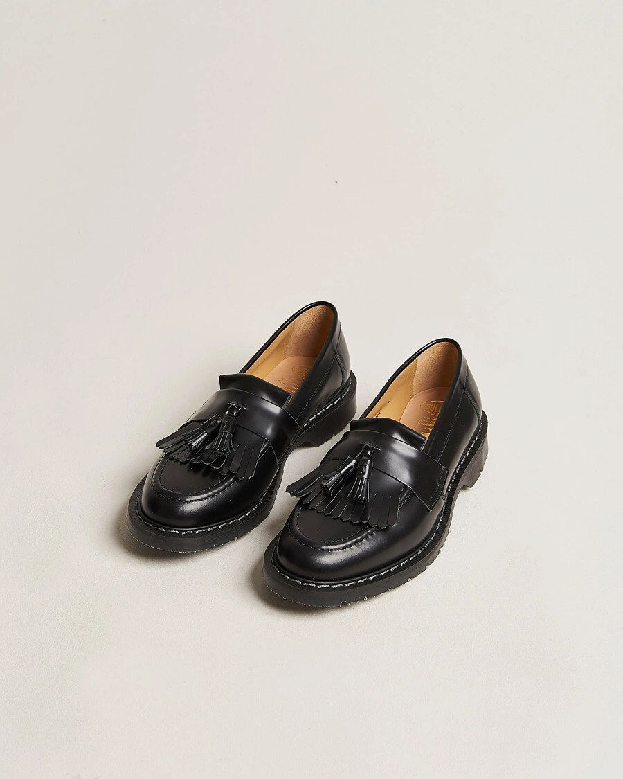 Solovair Tassel Loafer Black Shine men EU40,5 Sort