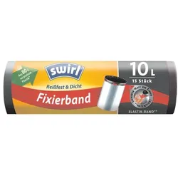 Swirl 15 Fixierband-Müllbeutel 10 L schwarz schwarz, 39.5 cm