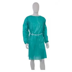 Einweg-Isolationskittel in Grün mit Gummi Ärmel, PP-Vlies + PE Beschichtung - Gr. 2XL - VE 20 Stück