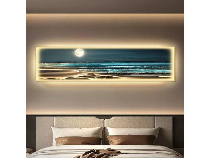 Peinture décorative LED de paysage ondulé moderne, décoration de maison, salon, arrière-plan de chambre à coucher, tête de lit, canapé, peinture murale