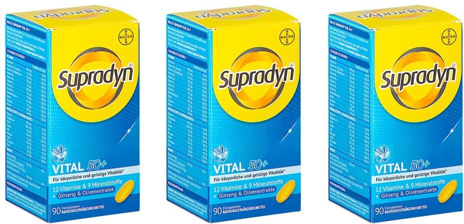 Supradyn vital 50+ mit Ginseng & Olivenextrakten Filmtabletten 3x90stk