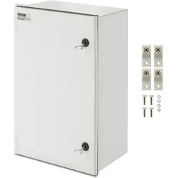 VEVOR Schaltschrank NEMA Stahlgehäuse, 600x400x230 mm, NEMA 4X Glasfaser-Elektrobox, IP66 wasser- & staubdicht, Elektroanschlussdose für den Innen- & Außenbereich, mit Montageplatte