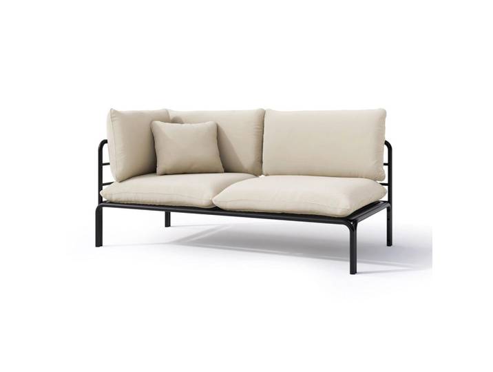 Selsey Garten-Chaiselongue Worcully Beige/Schwarz, 147x80x80 cm, Gartenmöbel, Gartenliegen