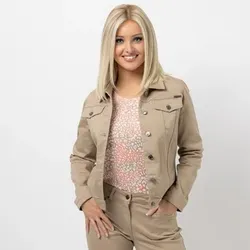 AMINATI® Twilljacke, Langarm Brusttasche Knopfleiste Leo-Details