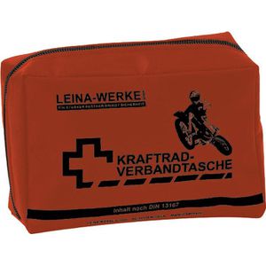 Leina-Werke Erste-Hilfe-Tasche Kraftrad Typ II, nach DIN 13167 gefüllt, orange, für Motorrad