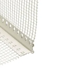 Gewebewinkel PVC 3 mm mit Abzugskante für Reibeputz, 2,0 m lang - 1...