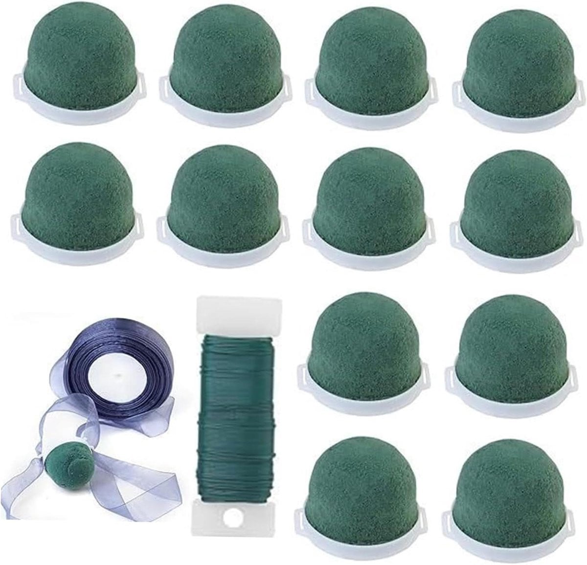 Set van 12 groene bloemschikschuim blokken voor het schikken van bloemen