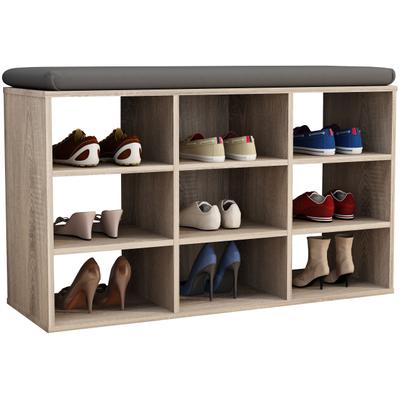 Schuhregal VCM "Holz Regal Schuhschrank Schuhregal Hinsol XS", braun (sonoma, eiche), B:80cm T:30cm, Regale, Schuhregal