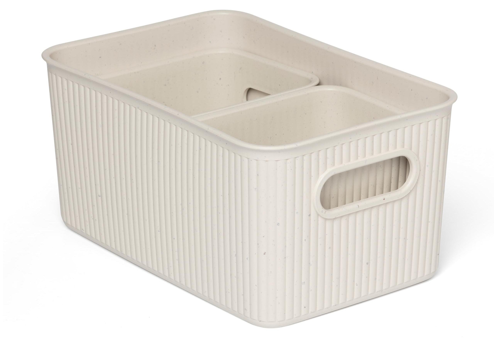 Dripio Opbergmanden set van 3 stuks, beige, kunststof, stapelbaar met handvatten