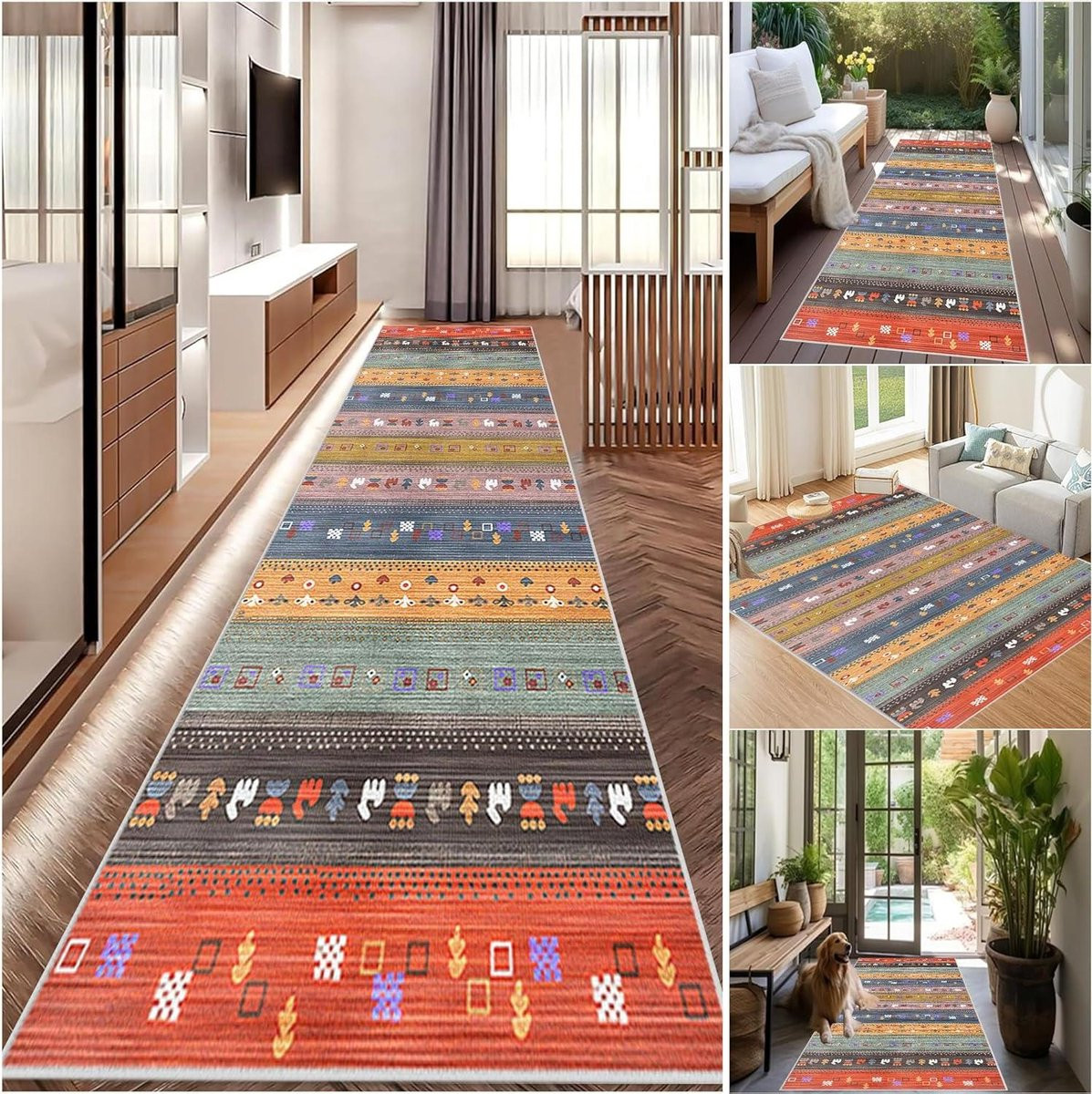 Wasbare antislip loper voor keuken, gang of badkamer, grijs, 80 x 400 cm