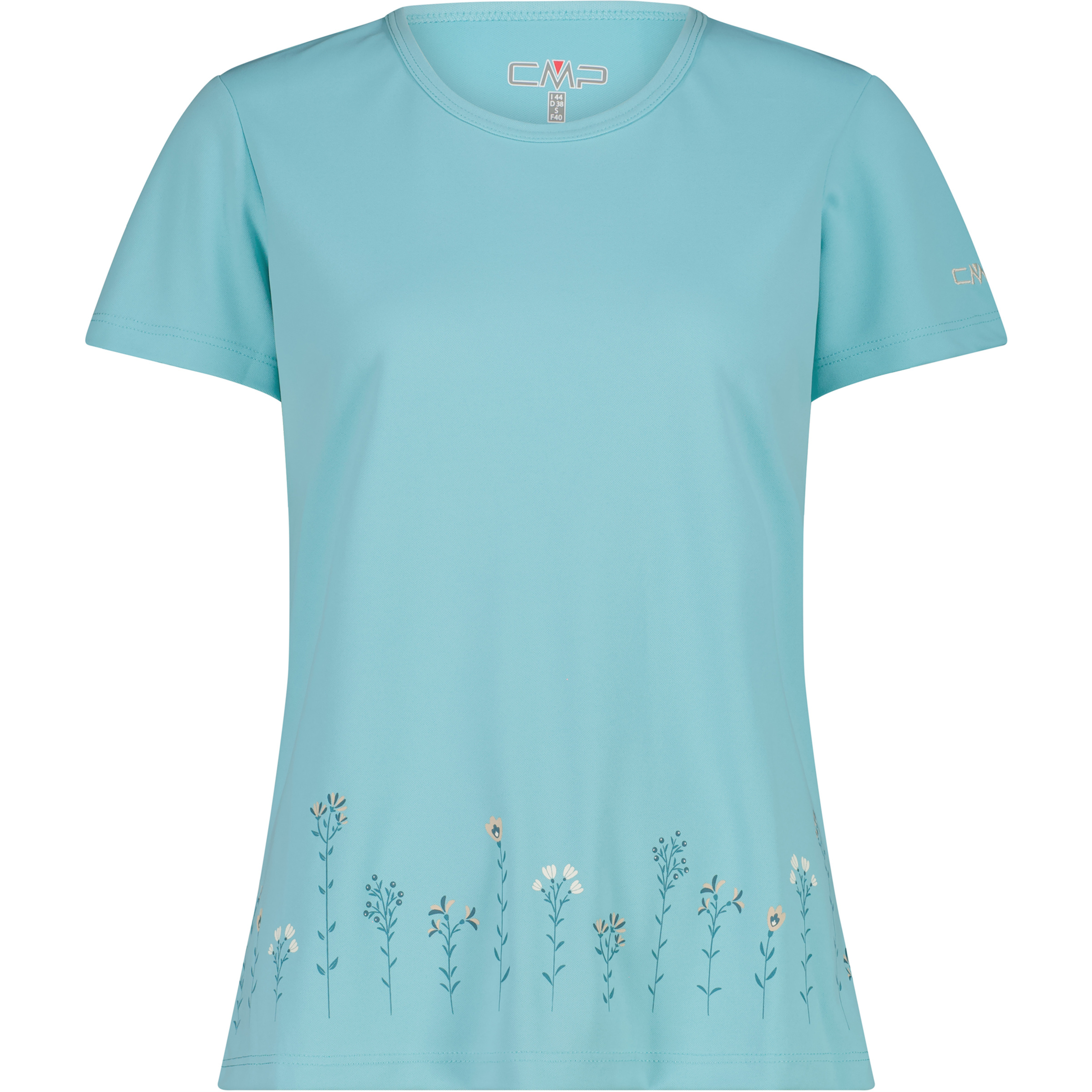 CMP Print Damen T-Shirts tuerkis Größe XS Trekking Geruchsneutralisierend